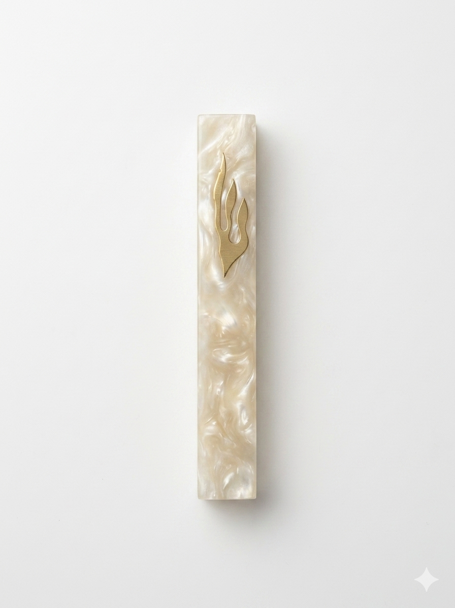 White Resin Gold Fire Shin