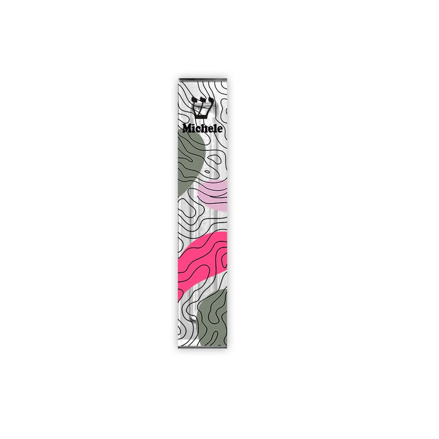 Personalized Abstract Mezuzah - Pink and Green - With or without name