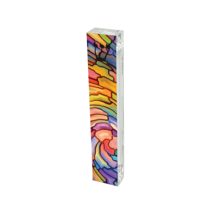 Mezuzah - Colorful Stained Glass Look Acrylic Mezuzah