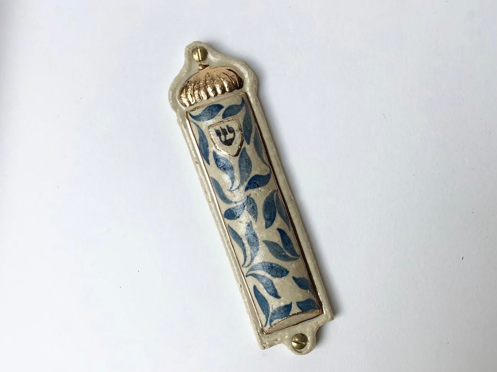 Torah Scroll Porcelain Mezuzah