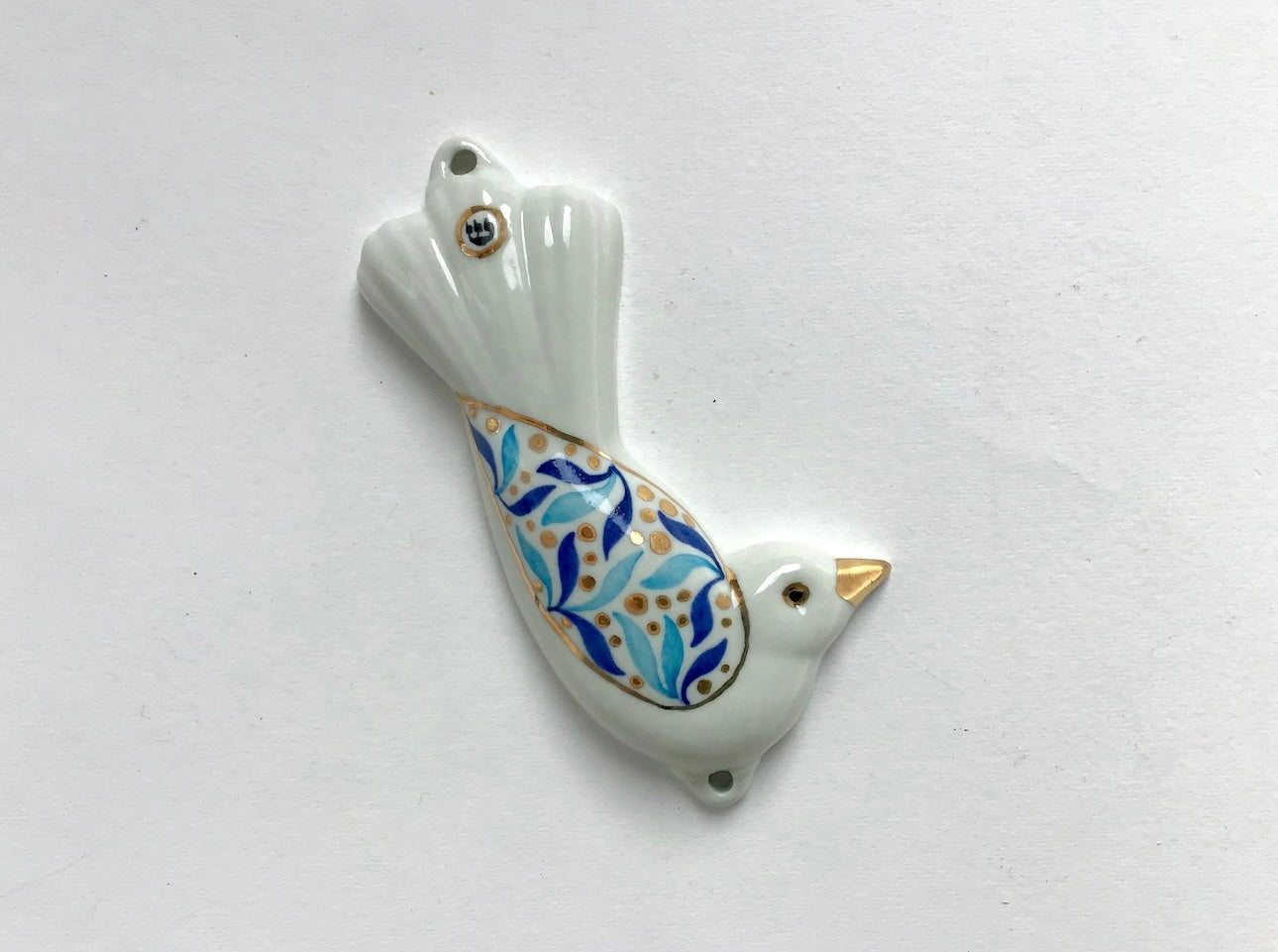 Porcelain White Bird Mezuzah