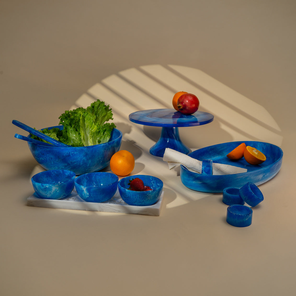 Radiant Resin Cake Stand Blue