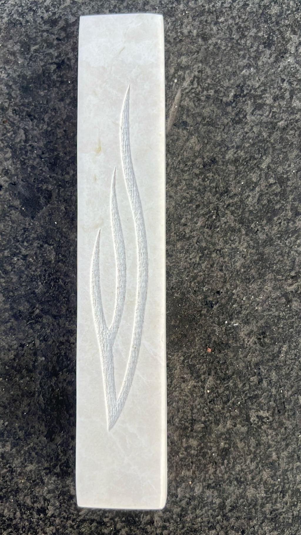Jerusalem Stone Mezuzah – Engraved Stone Built Fire Shin