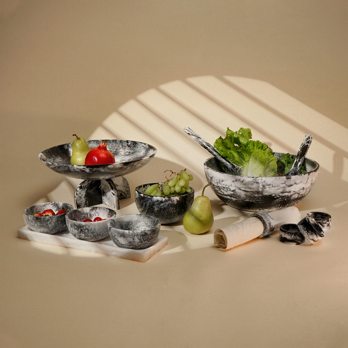 Radiant Resin Bowl Black & White