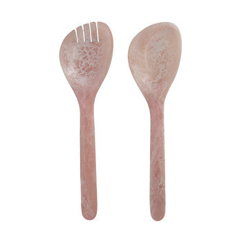 Radiant Resin Salad Servers Blush