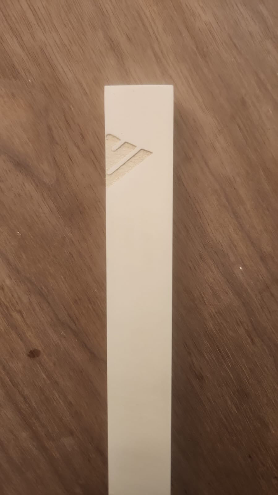 Chalk white Mezuzah | Engraved Side Shin