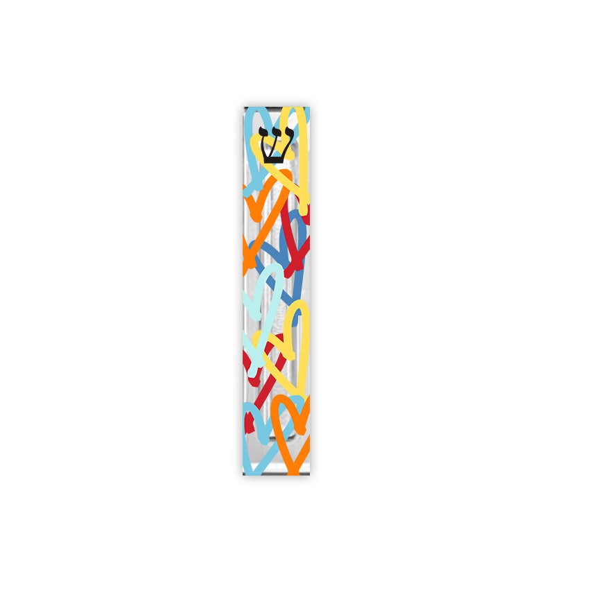 Personalized Graffiti Hearts Mezuzah - With or without name - Acrylic Mezuzah Case