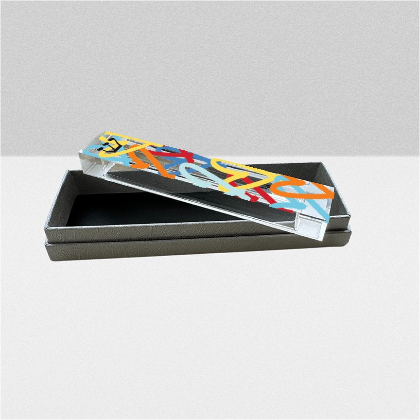 Personalized Graffiti Hearts Mezuzah - With or without name - Acrylic Mezuzah Case