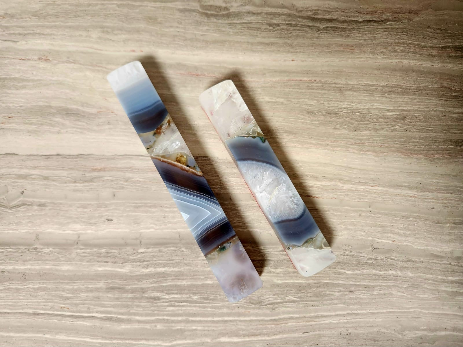 Blue Agate Mezuzah