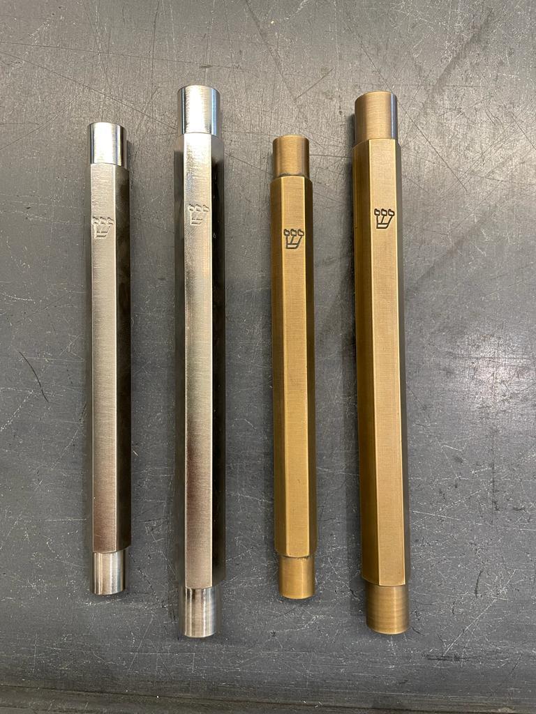 Hexagon Brass Mezuzah