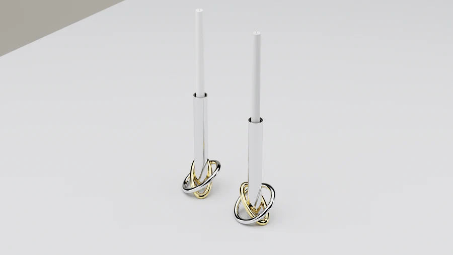 Gold and Silver Ring Candleholders