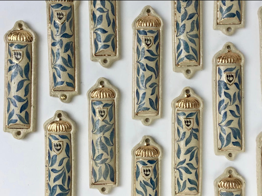 Torah Scroll Porcelain Mezuzah