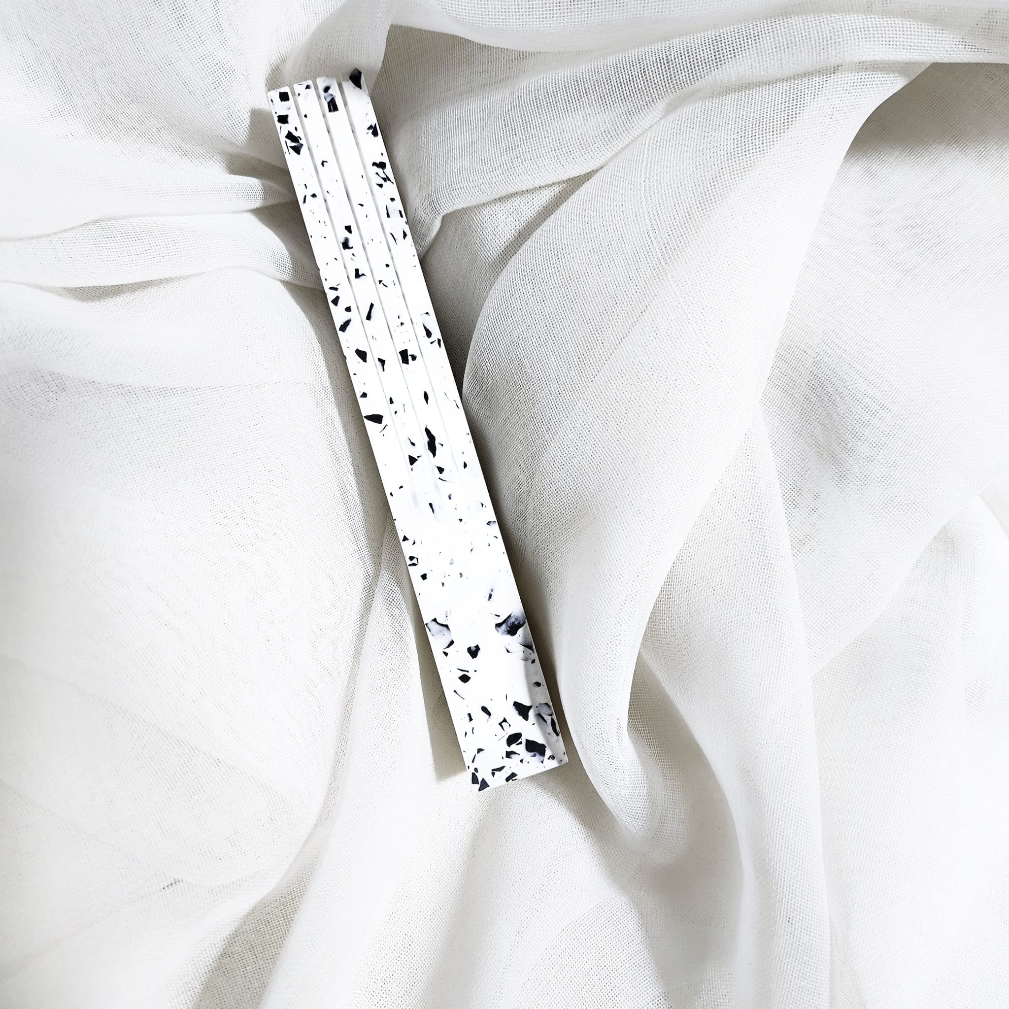 Textured Natural White + Black Speckled