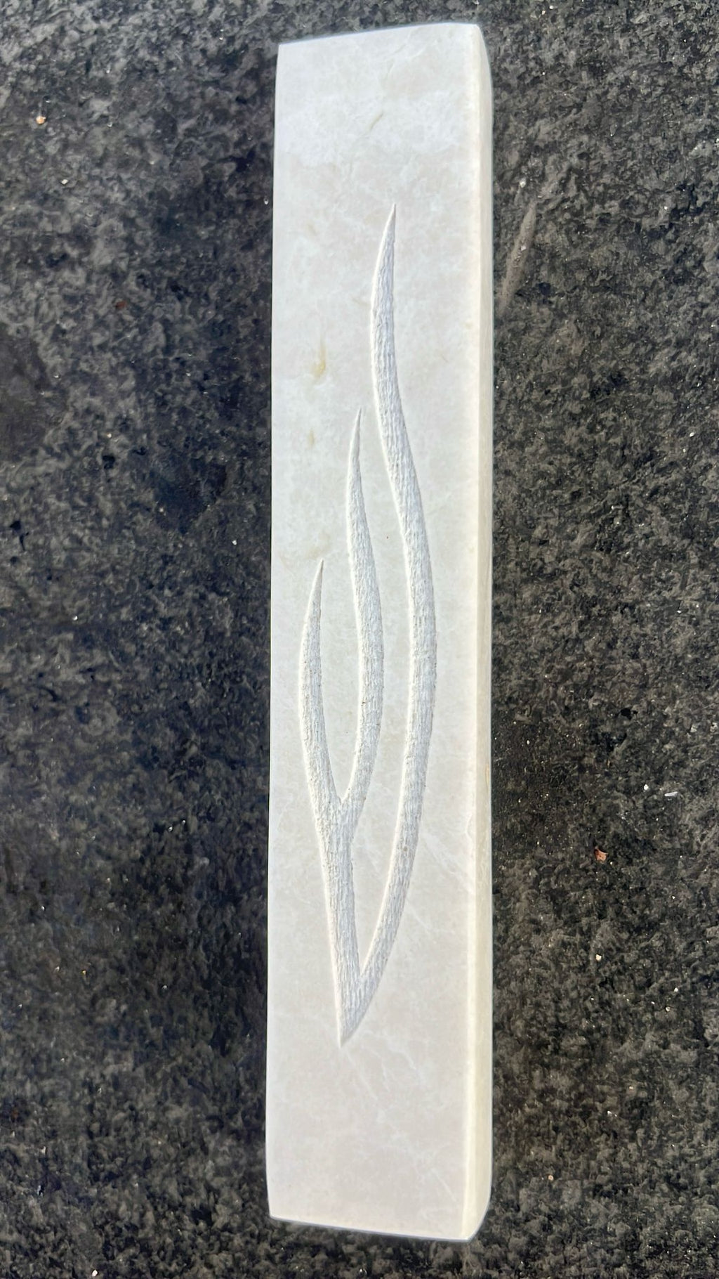 Jerusalem Stone Mezuzah – Engraved Stone Built Fire Shin