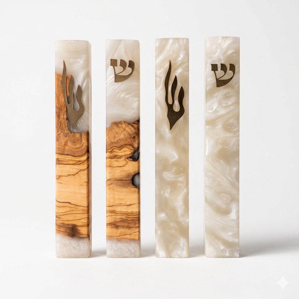 White Resin Gold Fire Shin