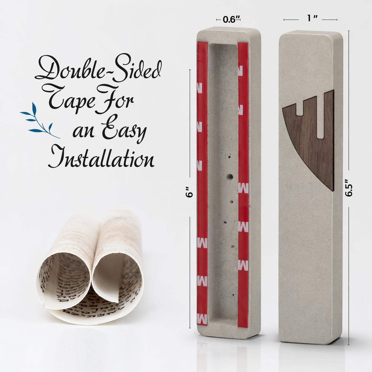 Concrete Mezuzah | Walnut Shin