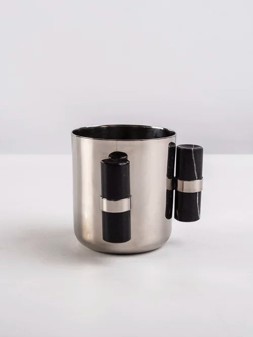 Nickel Plated Brass & Black Marble Washing Cup