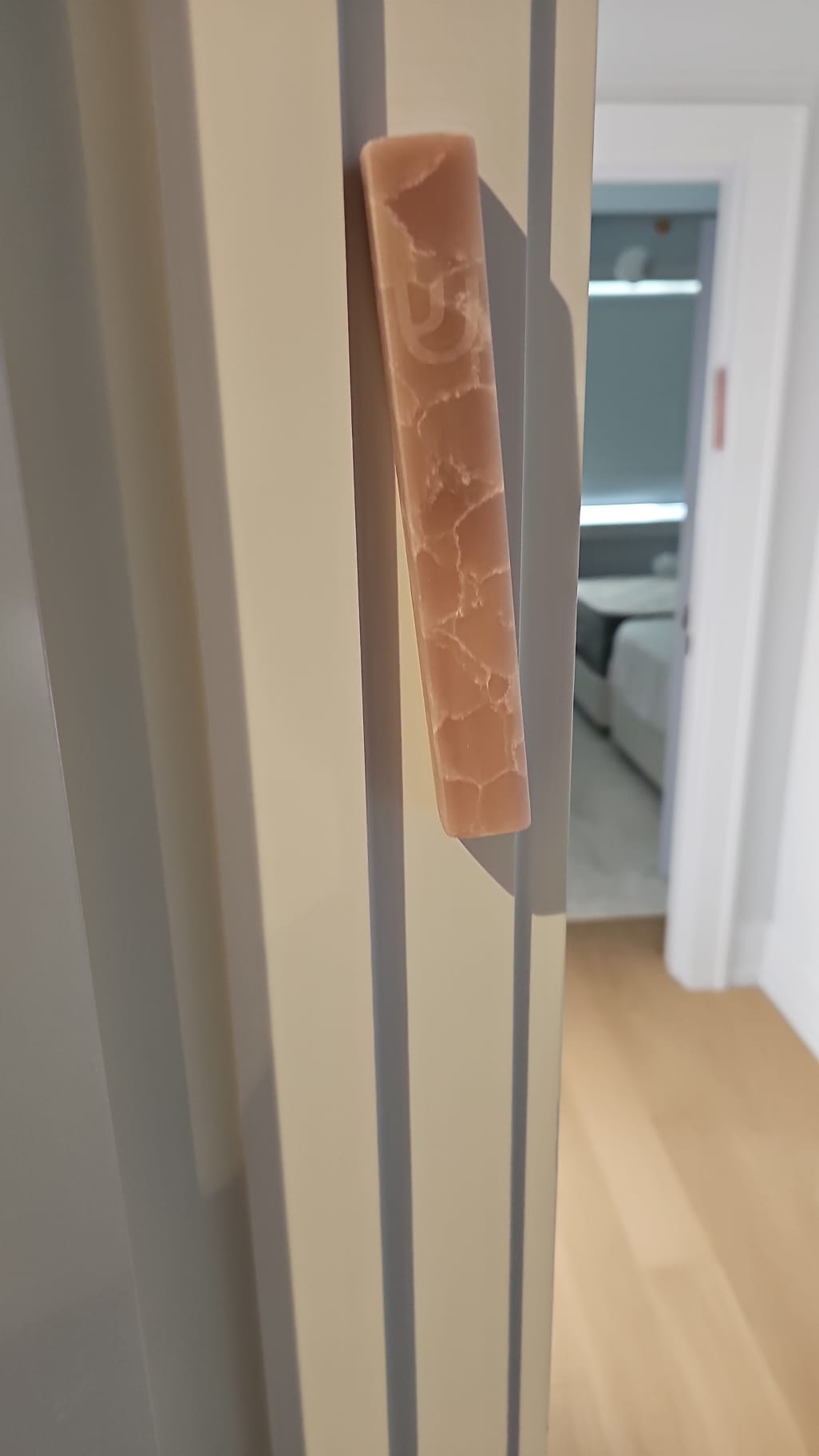 Pink Quartz Mezuzah | Engraved Shin