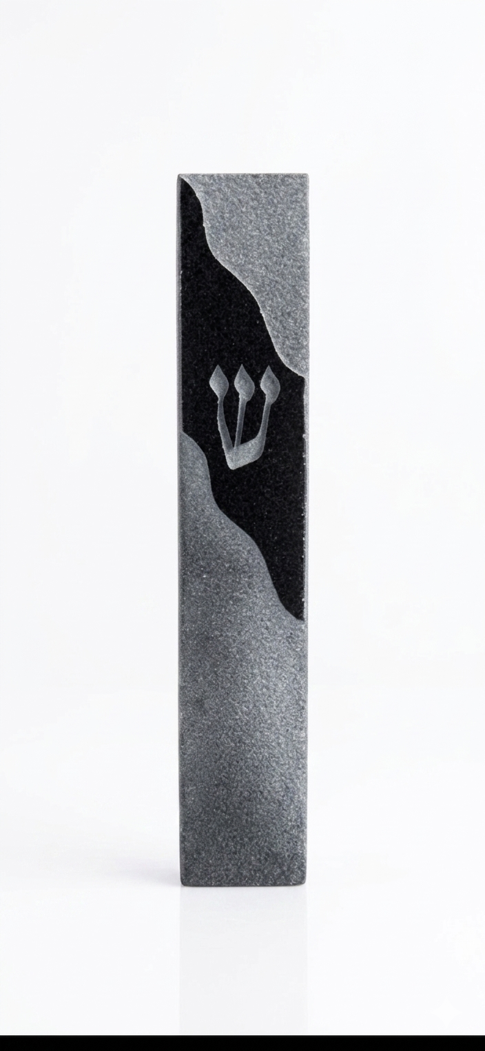Jerusalem Stone Mezuzah – Black