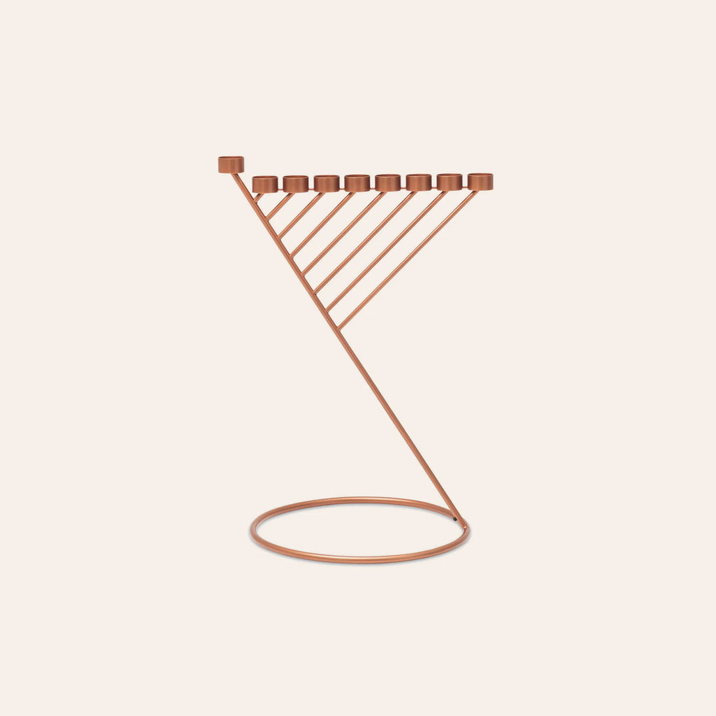 Diagonal Menorah mini | Copper