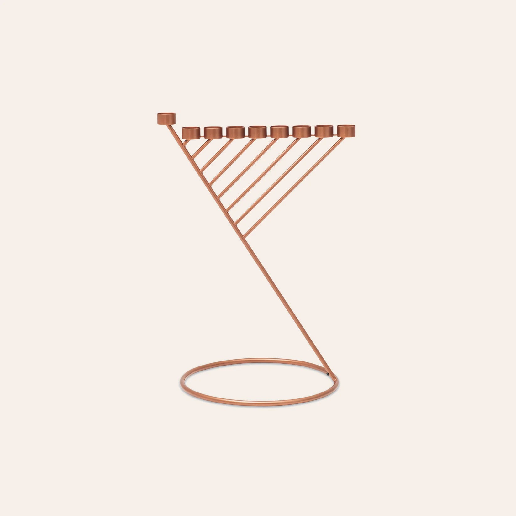 Diagonal Menorah mini | Copper