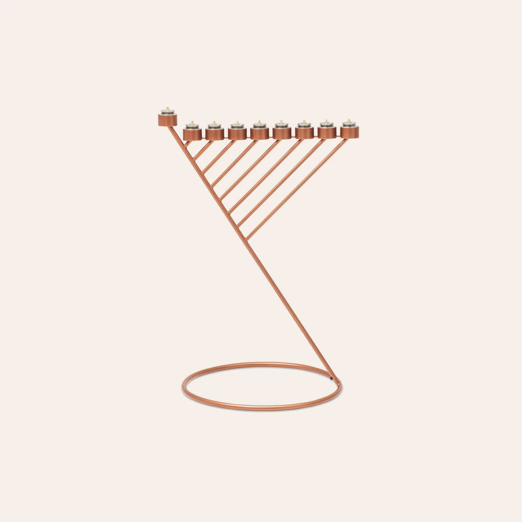Diagonal Menorah mini | Copper