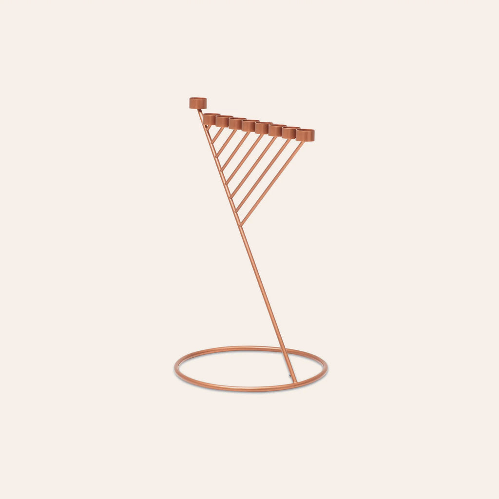 Diagonal Menorah mini | Copper