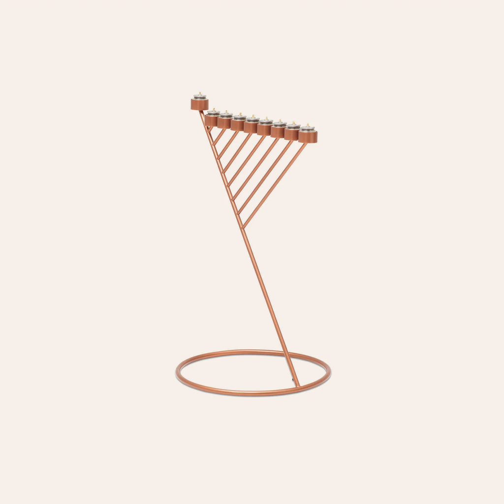 Diagonal Menorah mini | Copper
