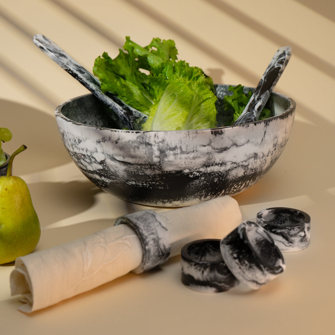 Radiant Resin Bowl Black & White