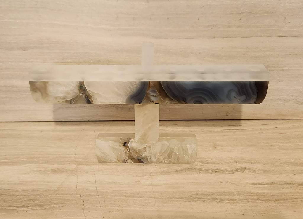 Agate + Lucite Menorah Tall