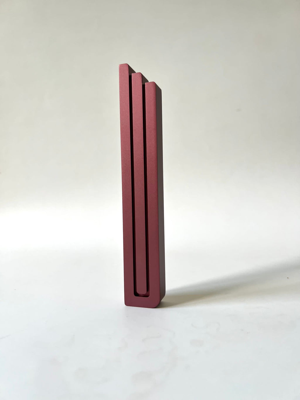 David Terracotta Lines Aluminum Mezuzah