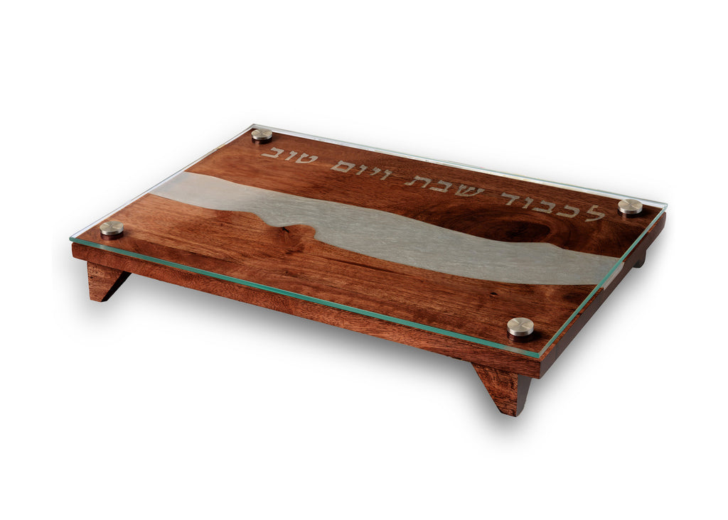 Raised Challah Board Grey Resin