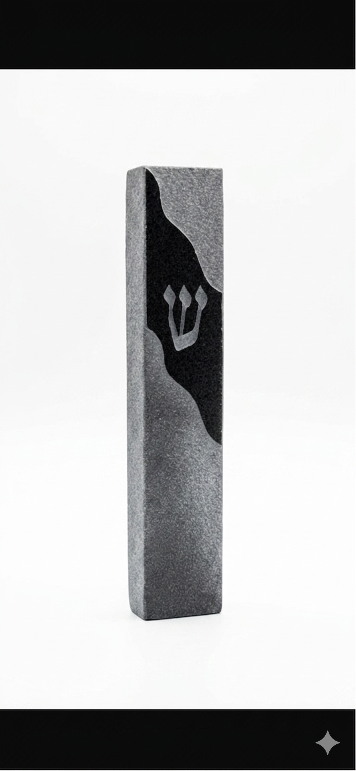 Jerusalem Stone Mezuzah – Black