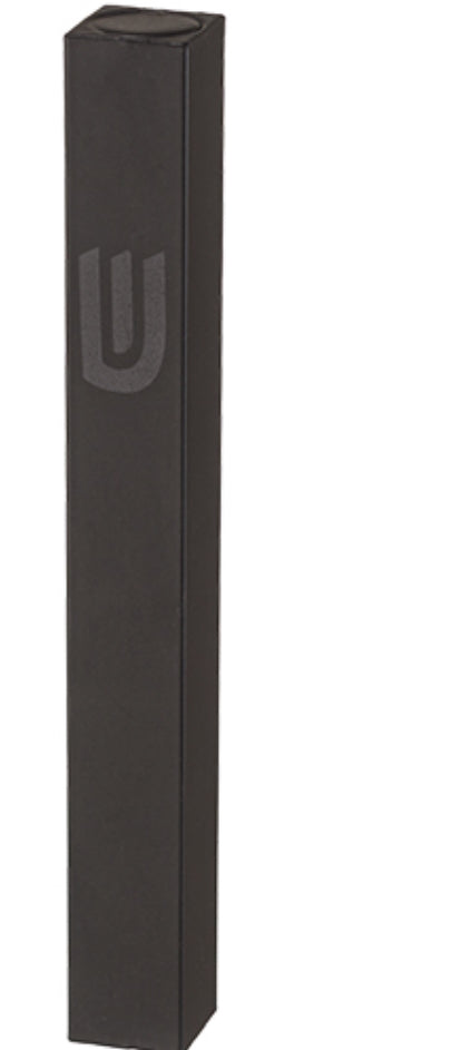 Aluminum Mezuzah - Matte Black Square 12cm