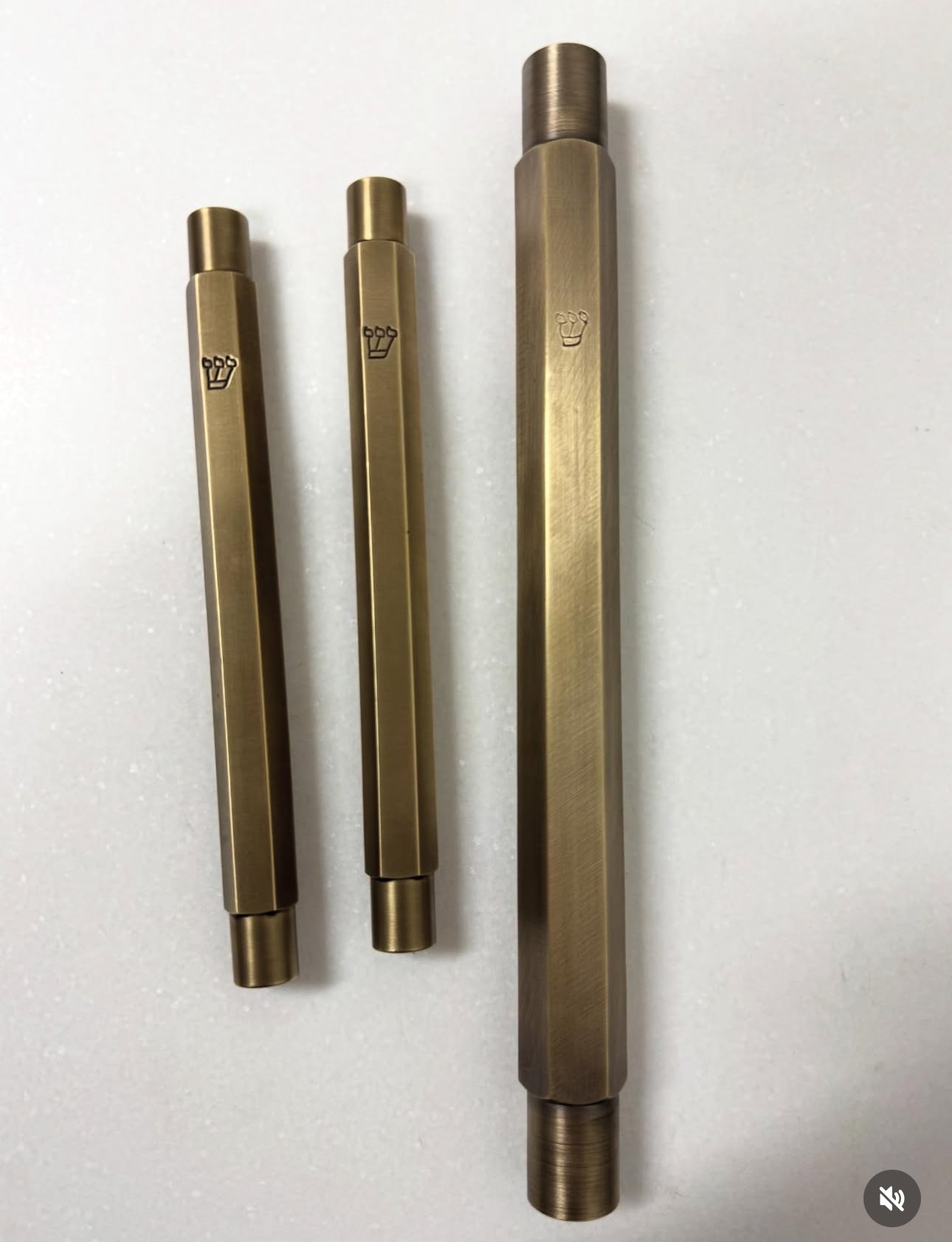 Hexagon Light Brass Mezuzah