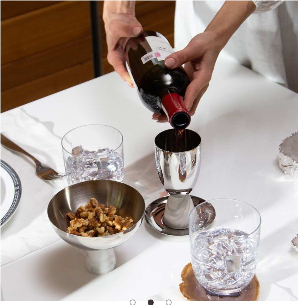 Judaica Kiddush Cup | Marble & Silver