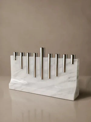 White Marble Menorah