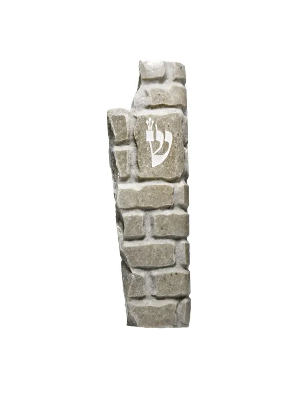 Jerusalem Stone Mezuzah – Grey Israel Shape