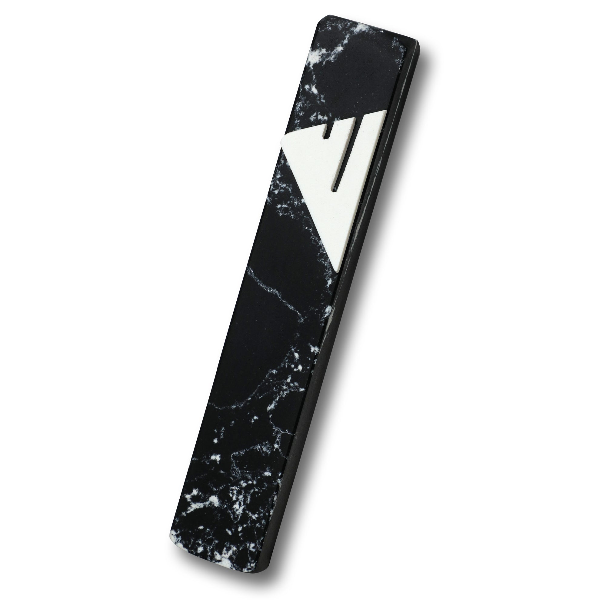 Zebra Stone Mezuzah | White Shin