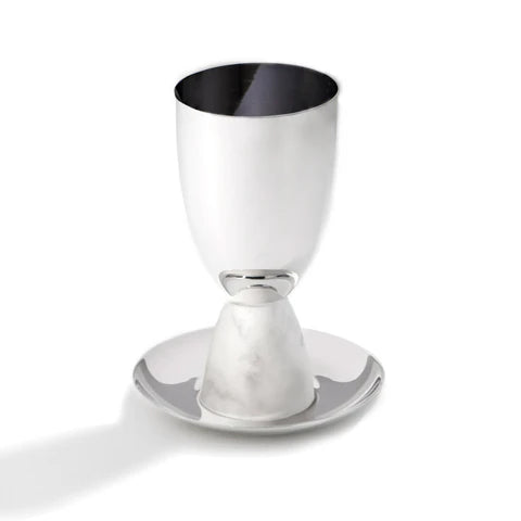 Judaica Kiddush Cup | Marble & Silver
