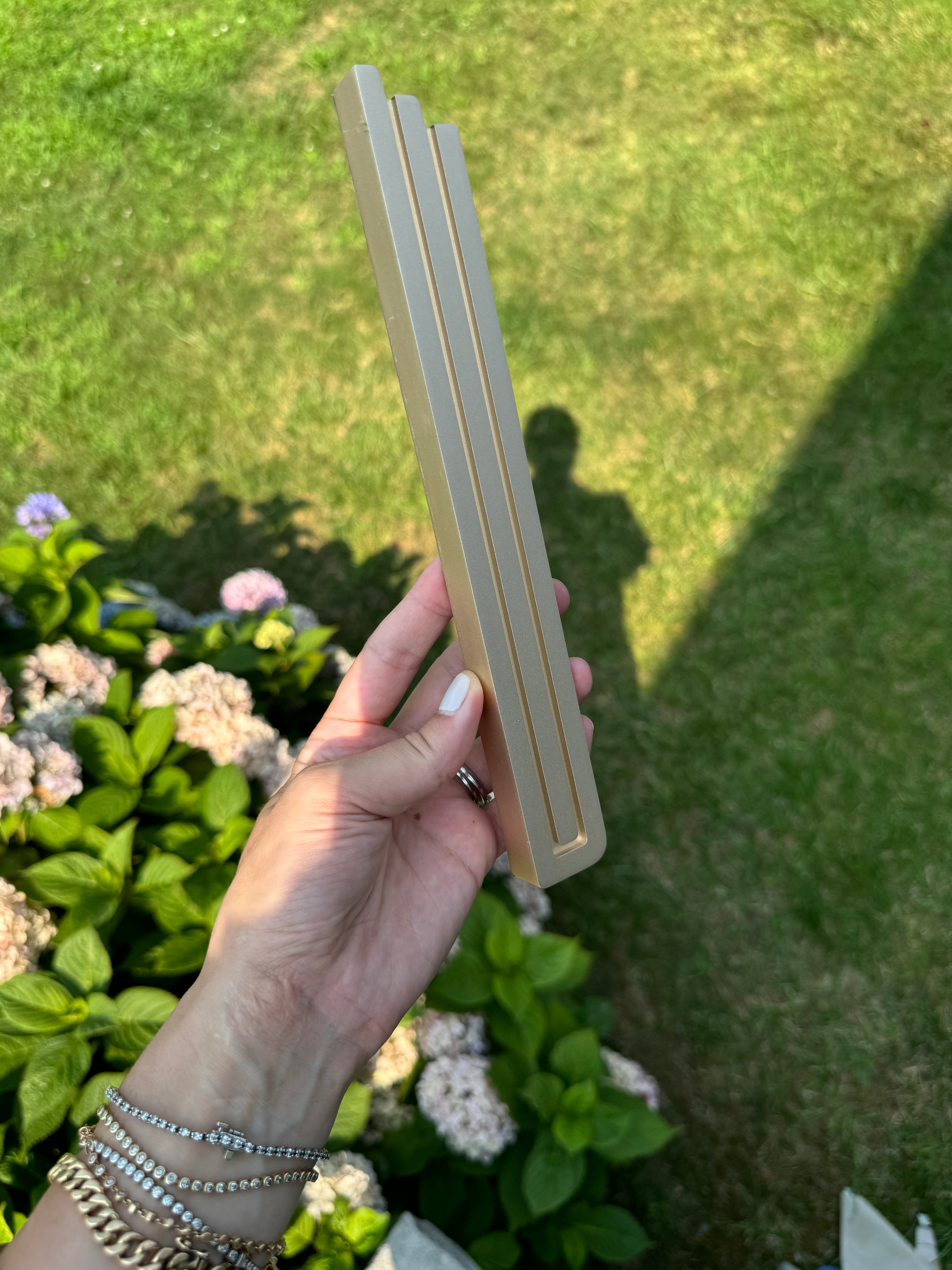 David Champagne Lines Aluminum Mezuzah