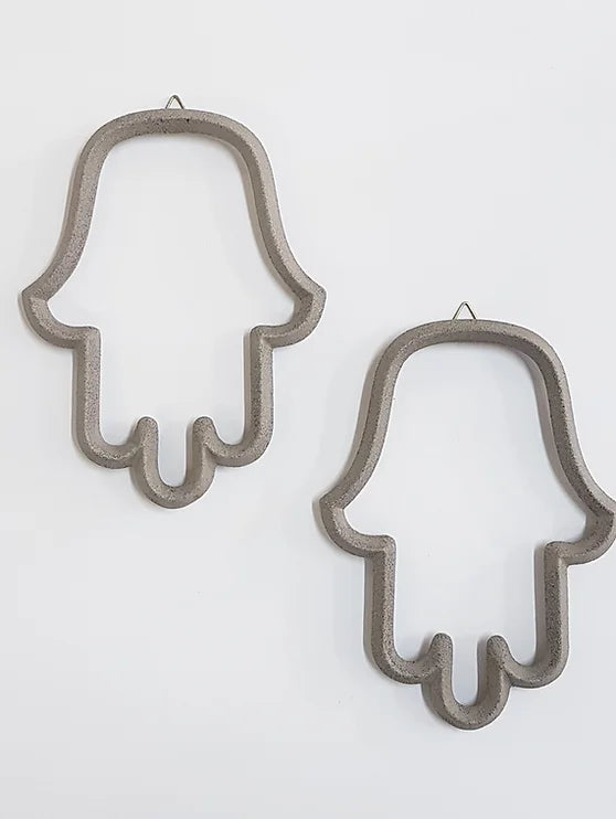 Ceramic Hamsa Dotted Grey