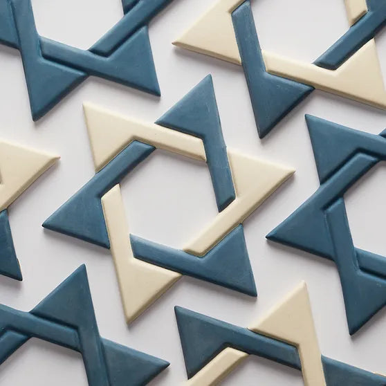 Star of David Blue & Cream White