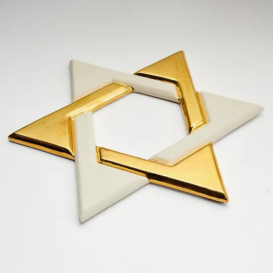 Star of David Cream White 24K Gold
