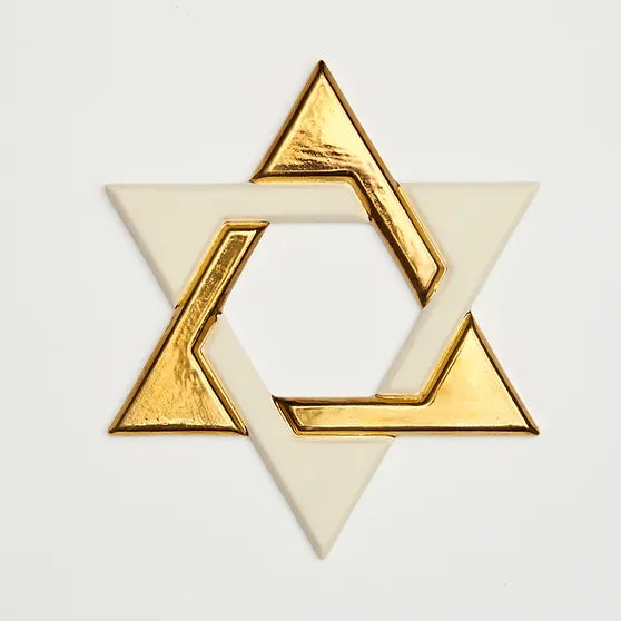 Star of David Cream White 24K Gold