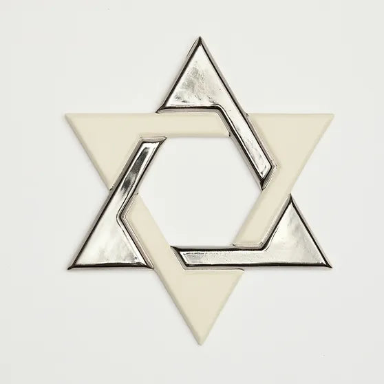 Star of David Cream White 24K Silver