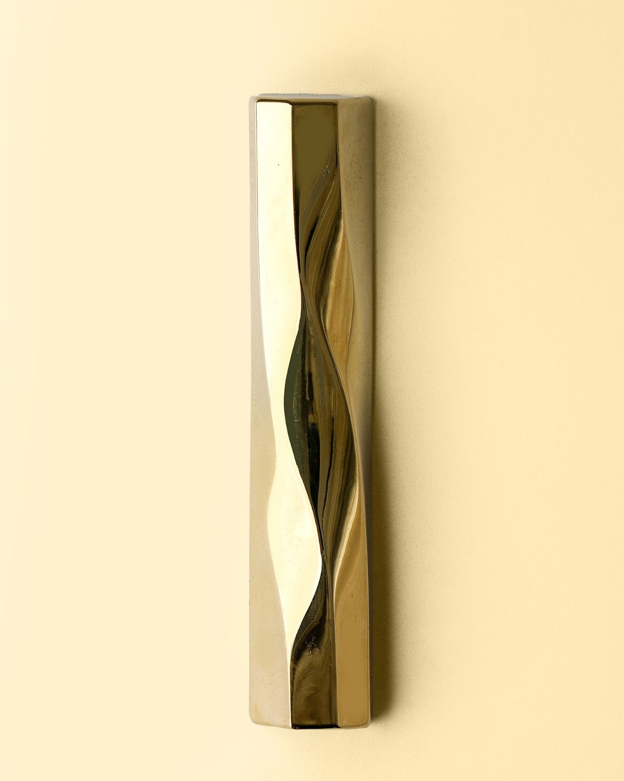 WAVE mezuzah- Polished Gold