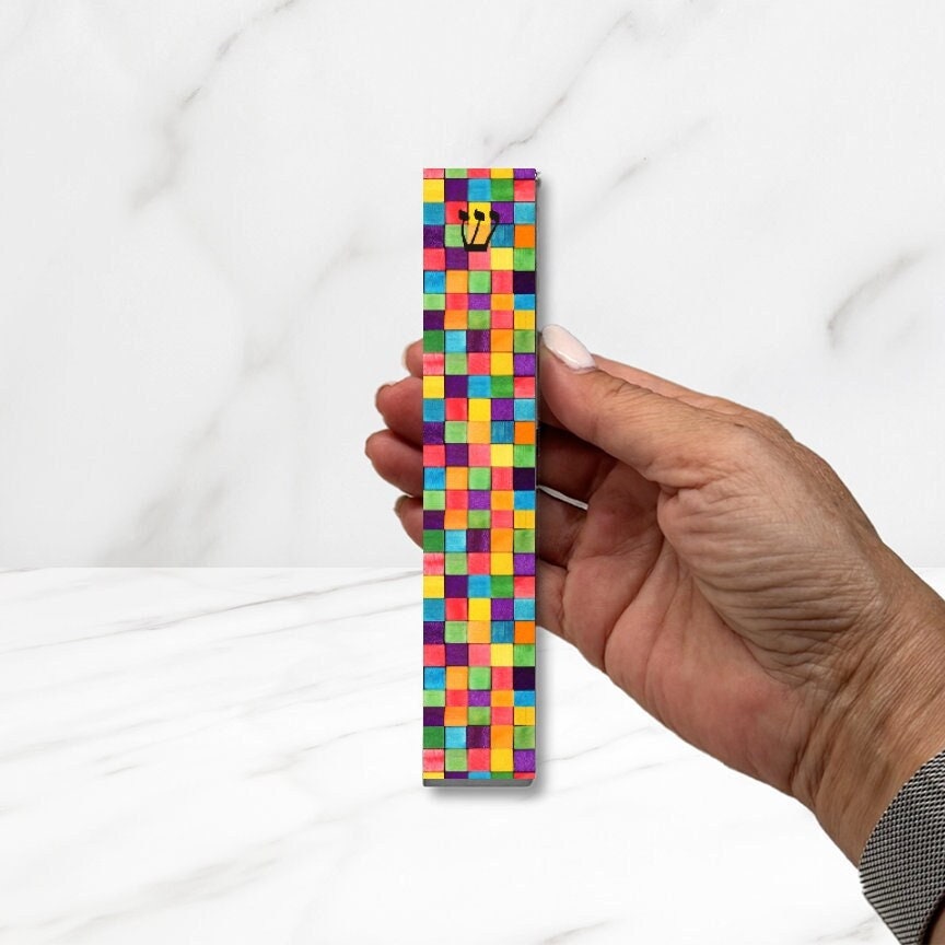 Mezuzah - Colored Blocks Custom Mezuzah