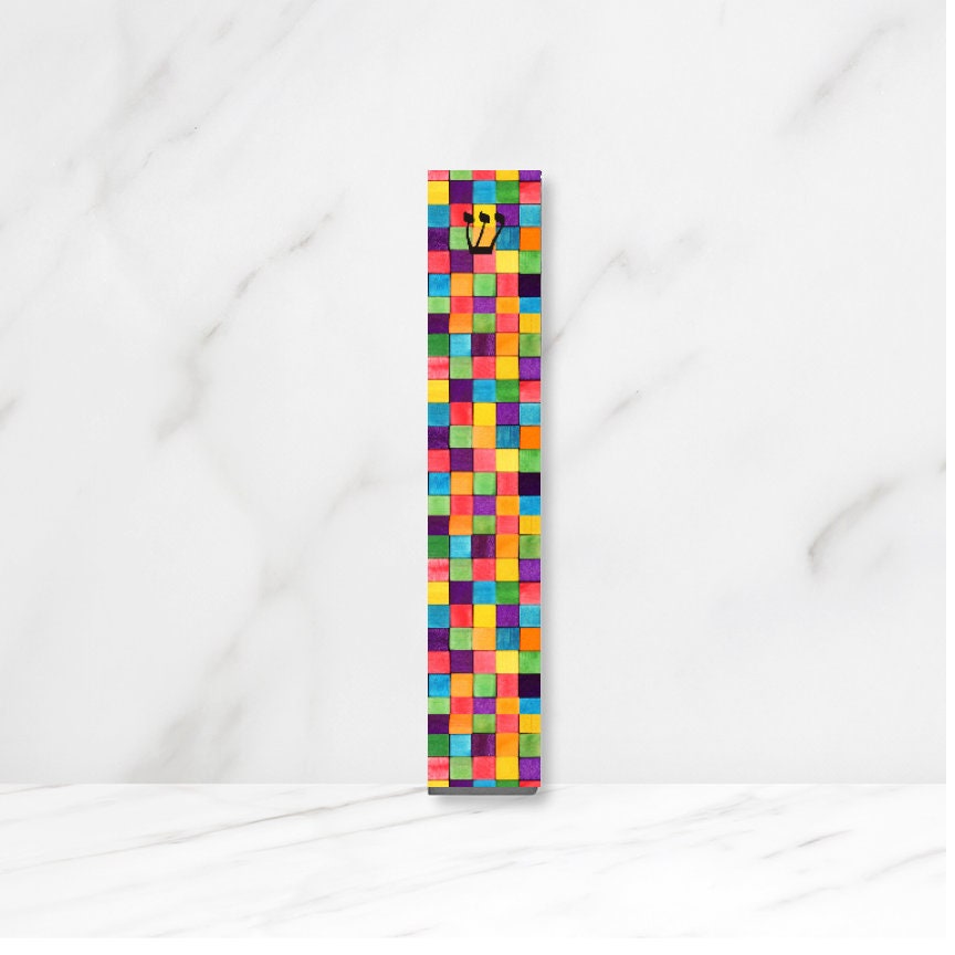 Mezuzah - Colored Blocks Custom Mezuzah