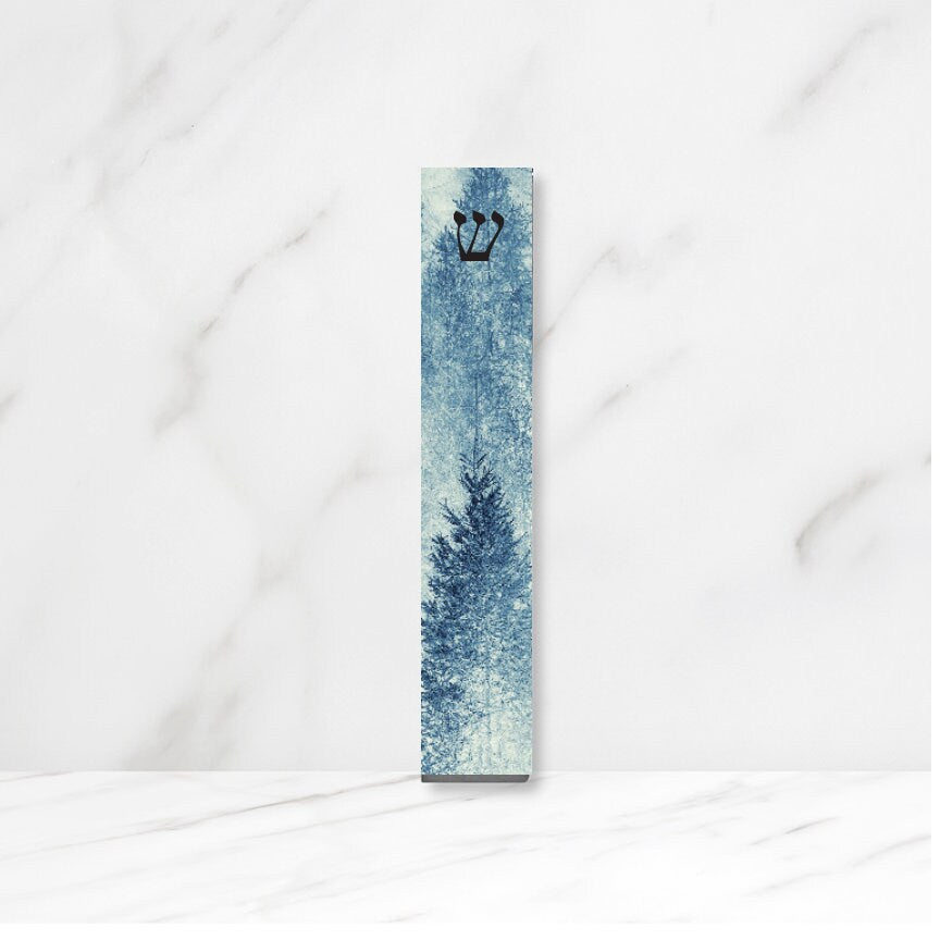 Blue Forest Mezuzah - Personalized Acrylic Mezuzah